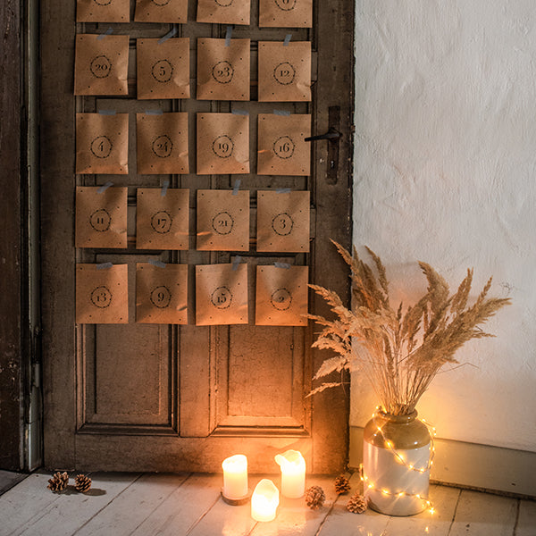 Adventskalender-Tüten (24 St.) - Zahlen im Kranz