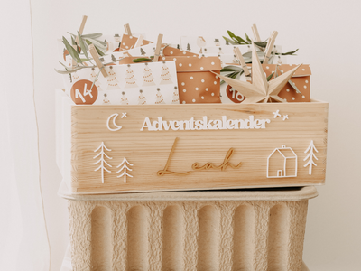 Adventskiste als minimalistischer Skandi Adventskalender