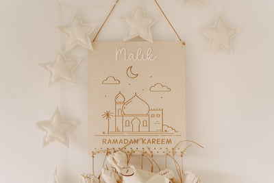 Eckiger Ramadan-Kalender mit 3D-Name