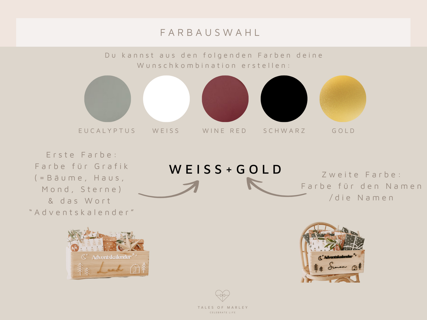 Adventskiste als minimalistischer Skandi Adventskalender