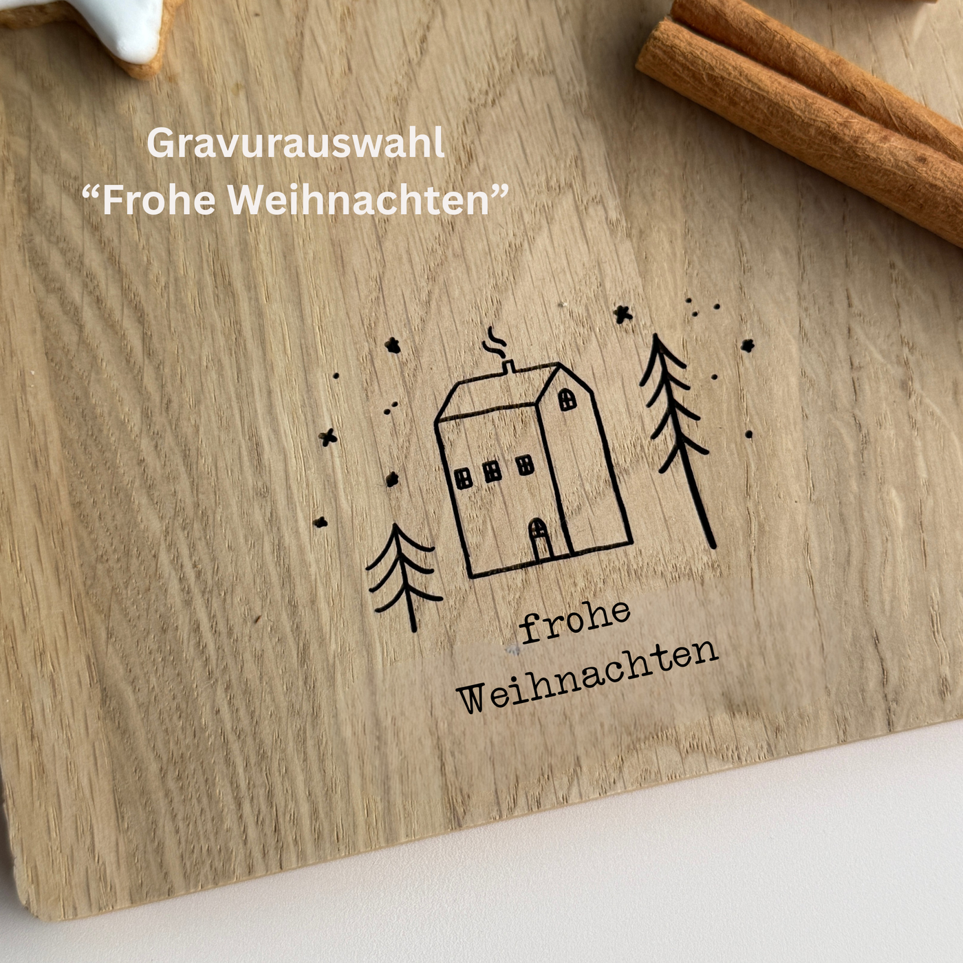 Weihnachtliches Schneidebrett mit skandinavischem Motiv