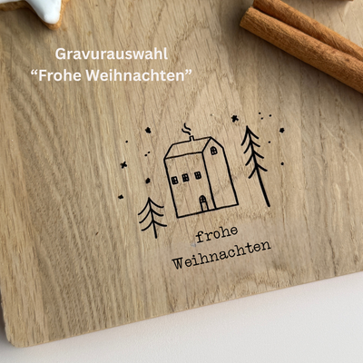 Weihnachtliches Schneidebrett mit skandinavischem Motiv