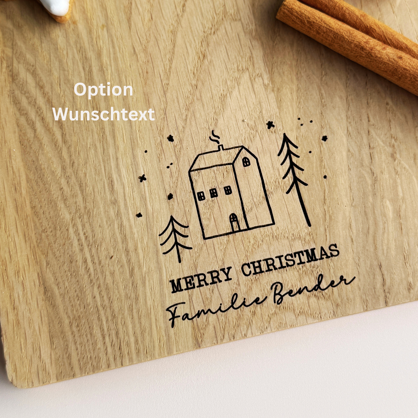 Weihnachtliches Schneidebrett mit skandinavischem Motiv