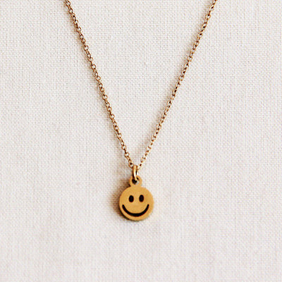 Halskette mit Smiley - gold