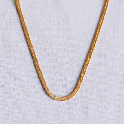 Flach Schlangen-Halskette (3mm) - gold