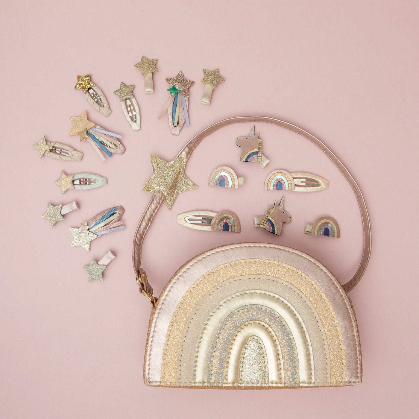 Kindertasche Regenbogen Glitzer