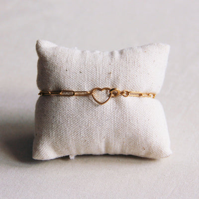 Armband mit Herzverschluss  - gold