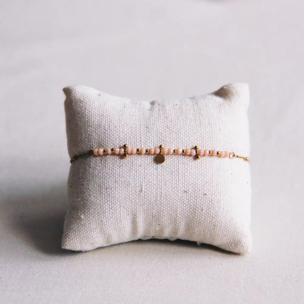 Perlen-Armband - nude/gold