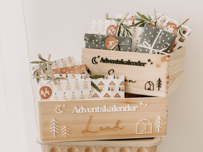 Adventskiste als minimalistischer Skandi Adventskalender
