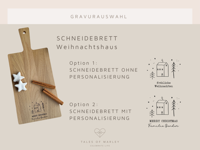 Weihnachtliches Schneidebrett mit skandinavischem Motiv