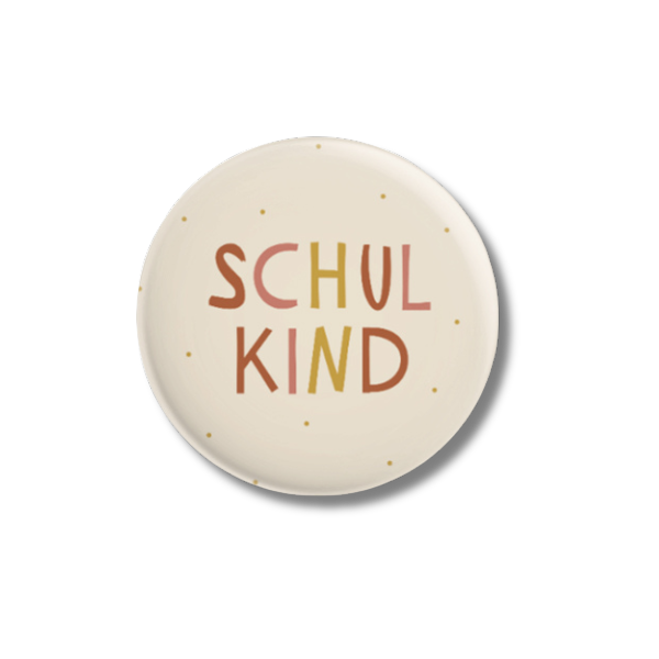 Button "SCHULKIND" - orange/pink/senf