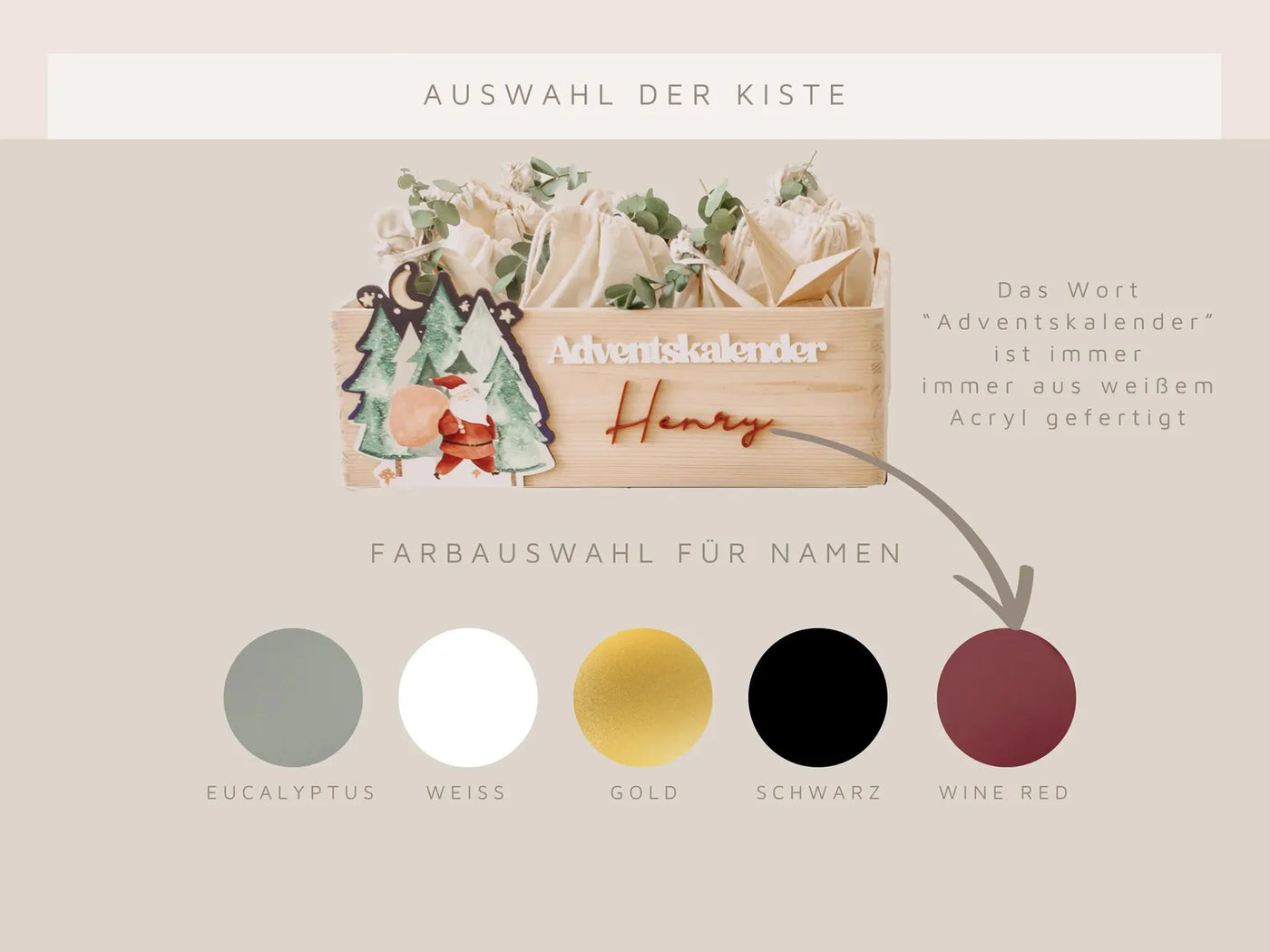 Adventskiste als Adventskalender