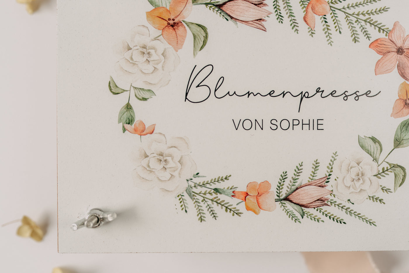 Blumenpresse "Blumenkranz" mit Name