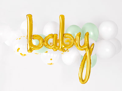 Folienluftballon Baby in gold