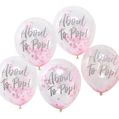 Konfetti-Luftballon "About to pop" rosa