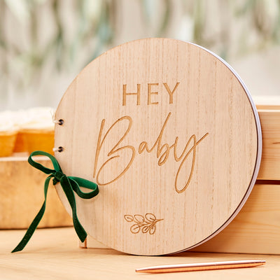 Hey Baby Gästebuch aus Holz
