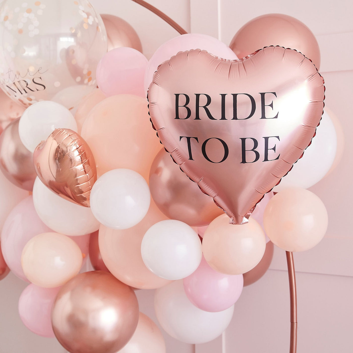 Ballongirlande "Bride to be" mit Folienballons