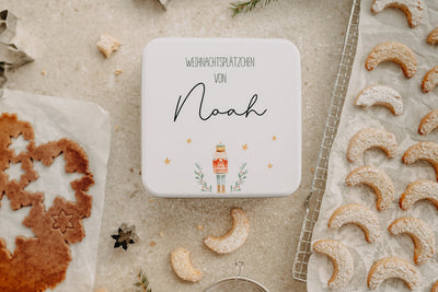 Personalisierte Keksdose mit Nussknacker-Motiv